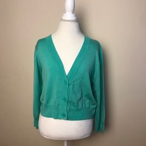 Mint cropped cardigan